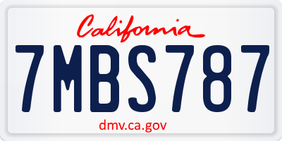 CA license plate 7MBS787