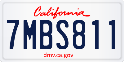 CA license plate 7MBS811