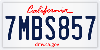 CA license plate 7MBS857