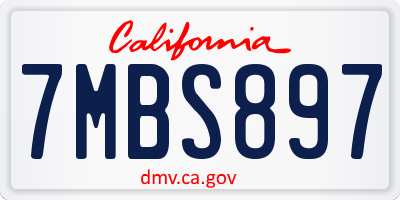 CA license plate 7MBS897