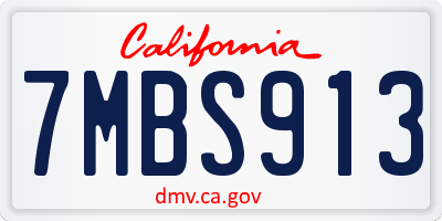 CA license plate 7MBS913