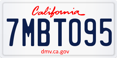 CA license plate 7MBT095