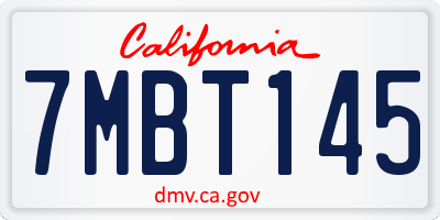 CA license plate 7MBT145