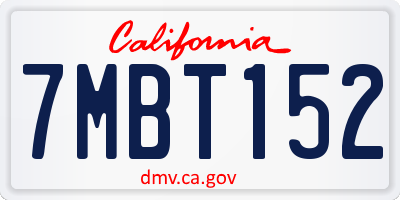 CA license plate 7MBT152