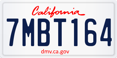 CA license plate 7MBT164