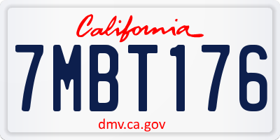 CA license plate 7MBT176