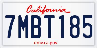 CA license plate 7MBT185