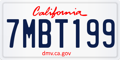 CA license plate 7MBT199