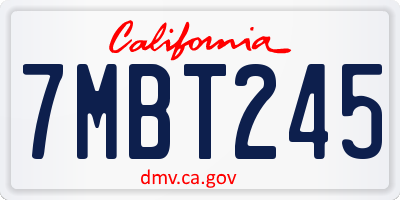 CA license plate 7MBT245