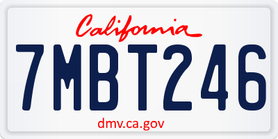 CA license plate 7MBT246