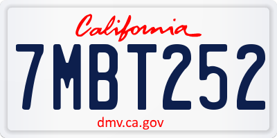 CA license plate 7MBT252