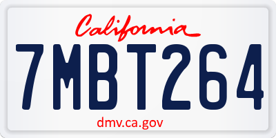 CA license plate 7MBT264
