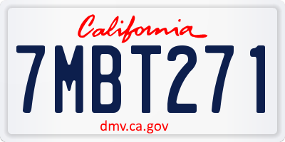 CA license plate 7MBT271