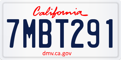 CA license plate 7MBT291