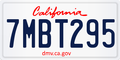 CA license plate 7MBT295