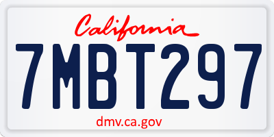 CA license plate 7MBT297