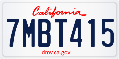 CA license plate 7MBT415