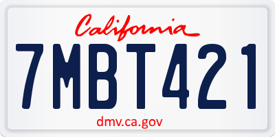 CA license plate 7MBT421