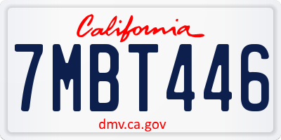 CA license plate 7MBT446