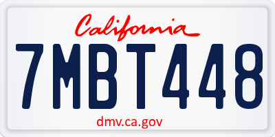 CA license plate 7MBT448