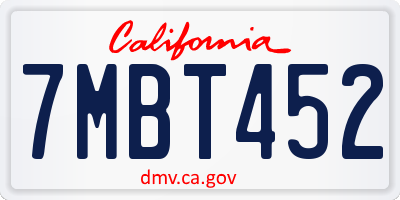 CA license plate 7MBT452