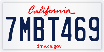 CA license plate 7MBT469
