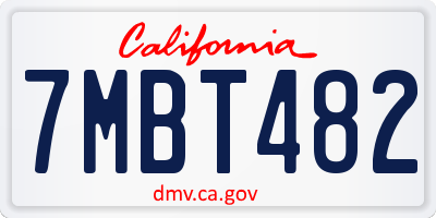 CA license plate 7MBT482