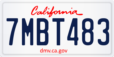 CA license plate 7MBT483