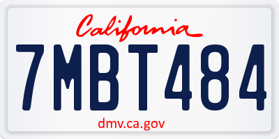 CA license plate 7MBT484