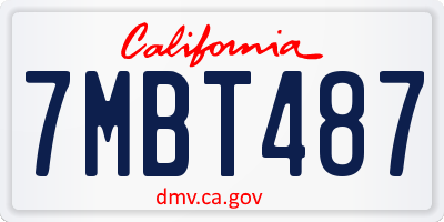 CA license plate 7MBT487