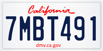 CA license plate 7MBT491