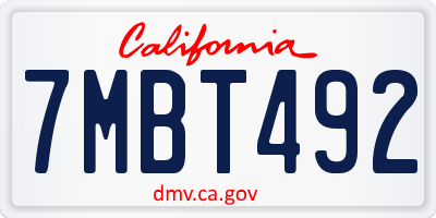 CA license plate 7MBT492