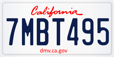 CA license plate 7MBT495