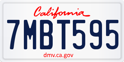 CA license plate 7MBT595