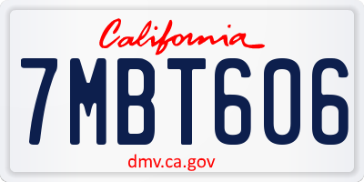 CA license plate 7MBT606
