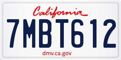 CA license plate 7MBT612