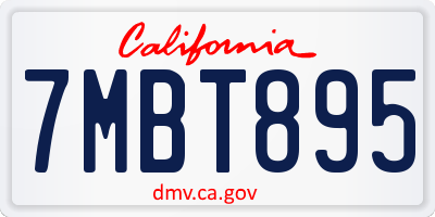 CA license plate 7MBT895