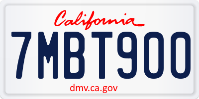 CA license plate 7MBT900