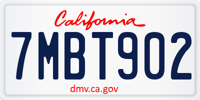 CA license plate 7MBT902