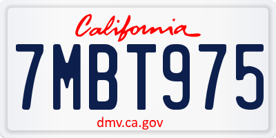 CA license plate 7MBT975