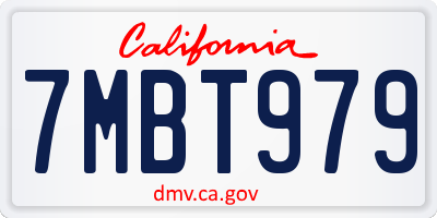 CA license plate 7MBT979