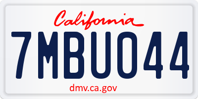 CA license plate 7MBU044