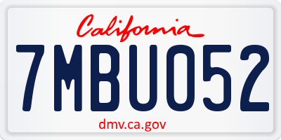 CA license plate 7MBU052