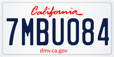 CA license plate 7MBU084