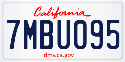 CA license plate 7MBU095