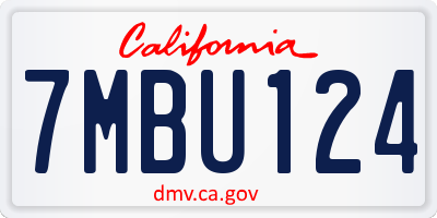 CA license plate 7MBU124