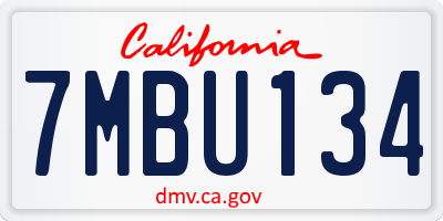 CA license plate 7MBU134