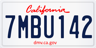 CA license plate 7MBU142
