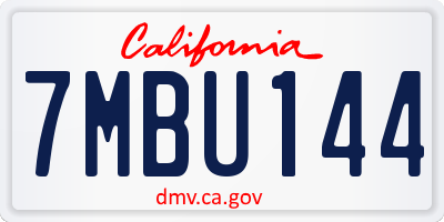 CA license plate 7MBU144