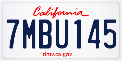 CA license plate 7MBU145